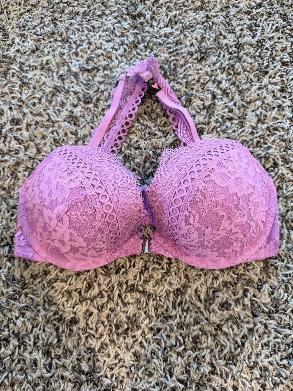 NWT Victoria’s Secret Dream Angels Push Up Bra Lace Front Clasp Racerback sz 32D
